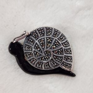 Judith Jack Sterling Snail Brooch with Marcasites, Vintage